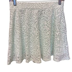 Aeropostale Mint Green Lace Crochet Mini Skater Skirt M | Y2K Festival & Summer